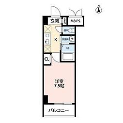 ファーニッシュ太平通 1Kの間取図画像