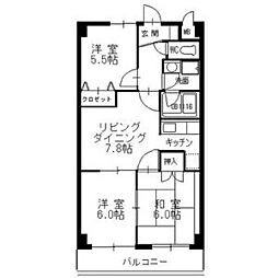 メゾン五反田 3LDKの間取図画像