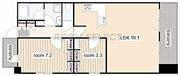 プレサンス錦エボリューション 2LDKの間取図画像
