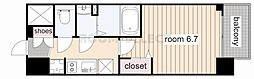 プレサンス鶴舞ファースト 1Kの間取図画像