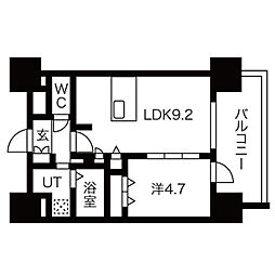 ファステートNAGOYA今池バレンシア 1LDKの間取図画像