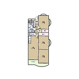 シャトー樹里 3LDKの間取図画像