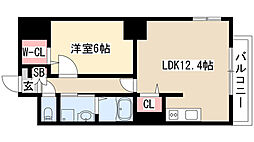 P-SQUAREShumoku 1LDKの間取図画像