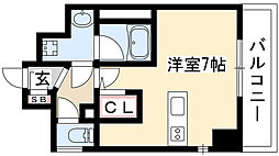 スクエアアパートメント ワンルームの間取図画像