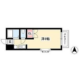 フォンティーヌ藤ケ丘 ワンルームの間取図画像