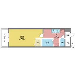 MGファースト 1Kの間取図画像