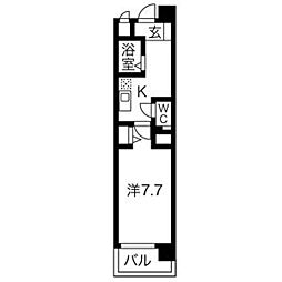 グレイス今池 1Kの間取図画像