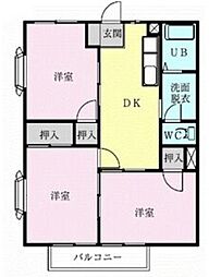 ルフラン小幡A棟 3DKの間取図画像
