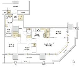 プラウドタワー名古屋錦 3LDKの間取図画像