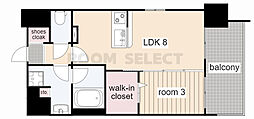 デュオフラッツ栄 1LDKの間取図画像