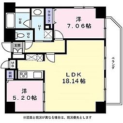 KDX泉レジデンス 2LDKの間取図画像