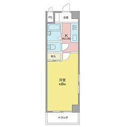 ソレイユYK 1Kの間取図画像