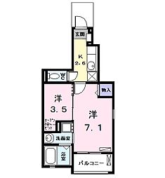 カルムユイット 2Kの間取図画像