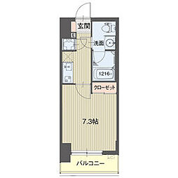 ライブコート泉 1Kの間取図画像