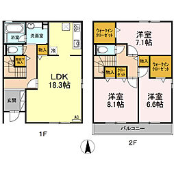 カーサベルデVI 3LDKの間取図画像