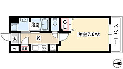 シテイライフ望が丘 1Kの間取図画像