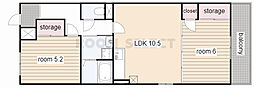 ソレアード2 2LDKの間取図画像