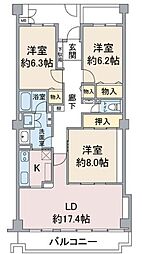 アネシス小幡 3LDKの間取図画像