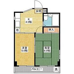 第72プロスパービル 2Kの間取図画像