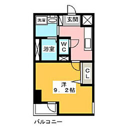 ArtizA浅間町 1Kの間取図画像
