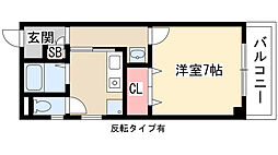 History宝が丘 1Kの間取図画像