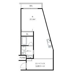 山門九六六 ワンルームの間取図画像