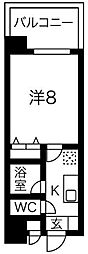 ベル池下 1Kの間取図画像