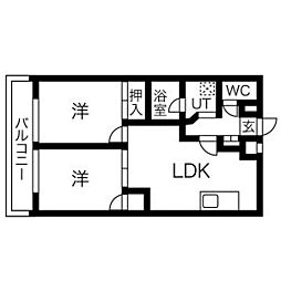 DOMUS21 2LDKの間取図画像