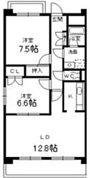 サンパーク一社 2LDKの間取図画像