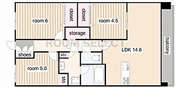 ヴェルディーク茶屋ヶ坂 3LDKの間取図画像