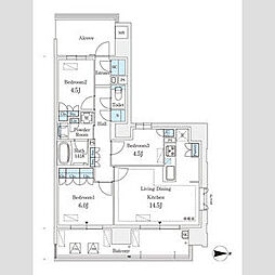 GRANPASEO丸の内 3LDKの間取図画像