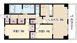 メゾン八事 2LDKの間取図画像