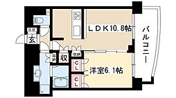 プレサンス桜通グレイス 1LDKの間取図画像