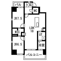 コモレビスクエア名駅北 2LDKの間取図画像