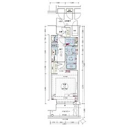 エステムコート名古屋新栄2アリーナ 1Kの間取図画像