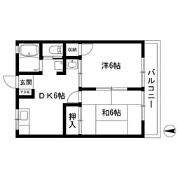 エクセレントA 2DKの間取図画像