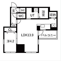ザ・レジデンスパーク栄 1LDKの間取図画像