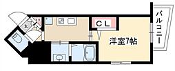 Vendir名古屋御器所 1Kの間取図画像