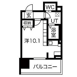 ルシェット白川公園 ワンルームの間取図画像
