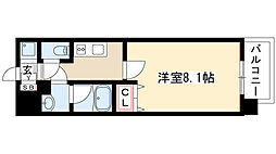 ルクレ新栄レジデンス 1Kの間取図画像
