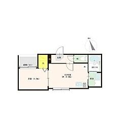名古屋市天白区植田西3丁目アパート 1DKの間取図画像