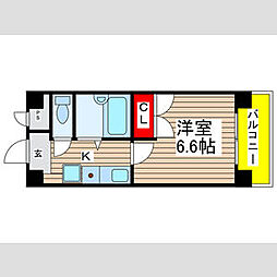 レジデンスミズノ 1Kの間取図画像