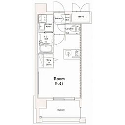 JR鹿児島本線 香椎駅 徒歩3分の賃貸マンション 4階ワンルームの間取り