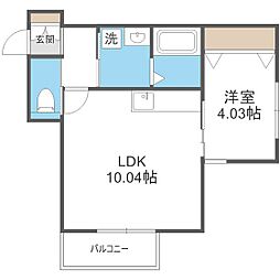 Praia城南2 1LDKの間取図画像