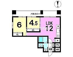 お花茶屋ダイヤモンドマンション 2LDKの間取図画像