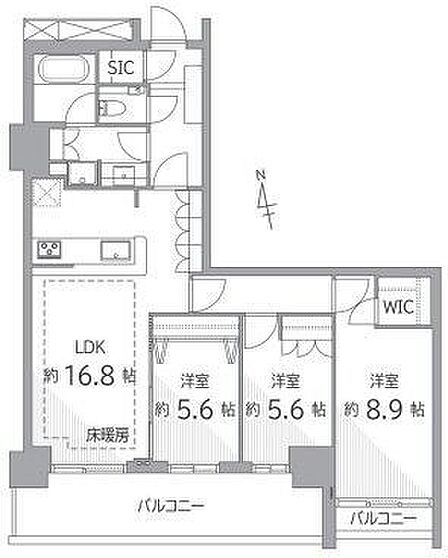 3LDK 間取り