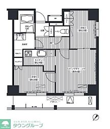 コスモグラン勝どき 3階2LDKの間取り