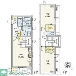 カスクリア旗の台 2LDKの間取図画像