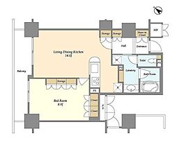 ＬａＳａｎｔｅ五反田 3階1LDKの間取り