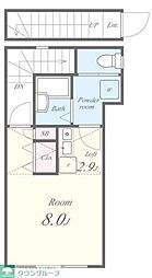 池上コーポ 2階1Kの間取り